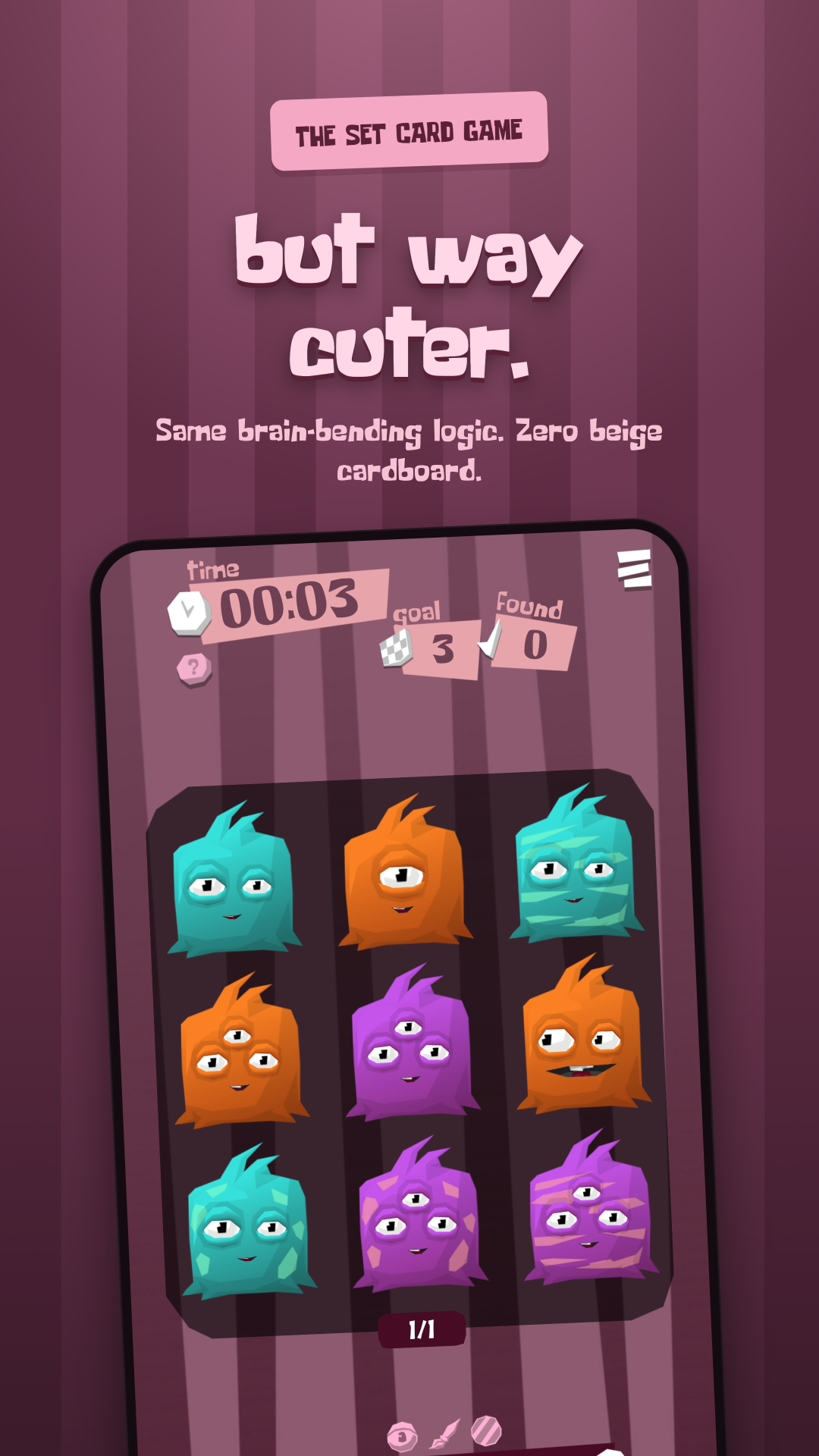 Monster Set Go! - The SET card game, but way cuter.
