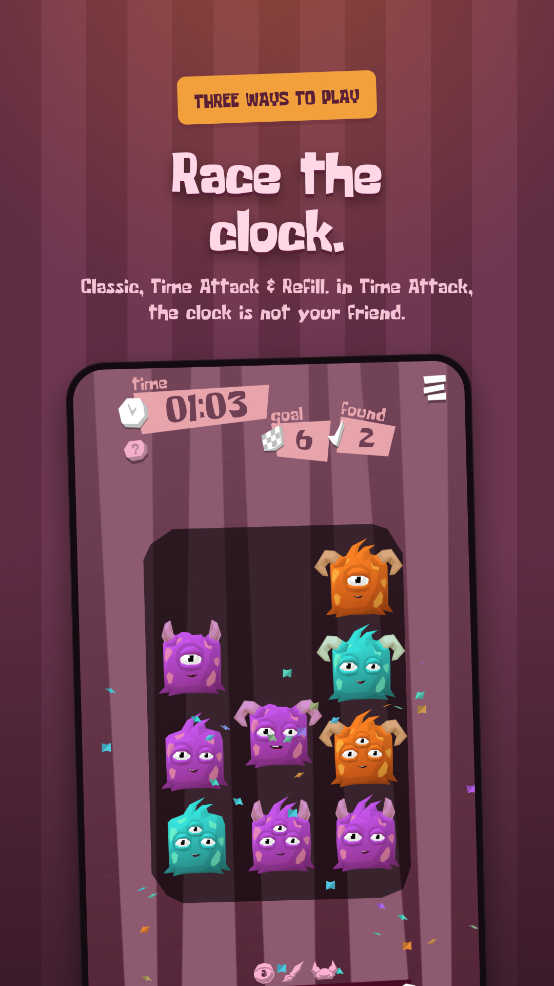 Monster Set Go! - Three ways to play: Race the clock.